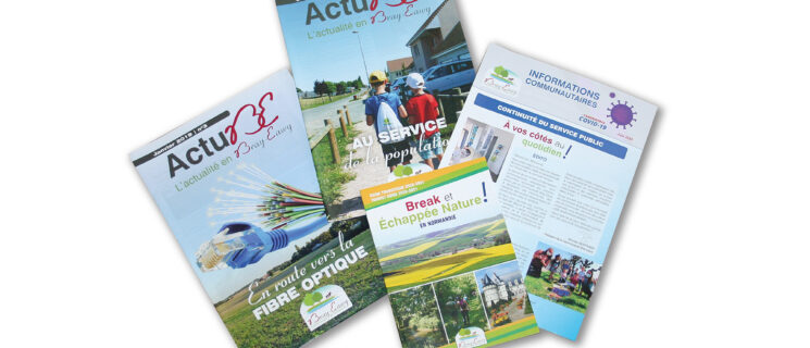 Mise en page de supports municipaux Normandie
